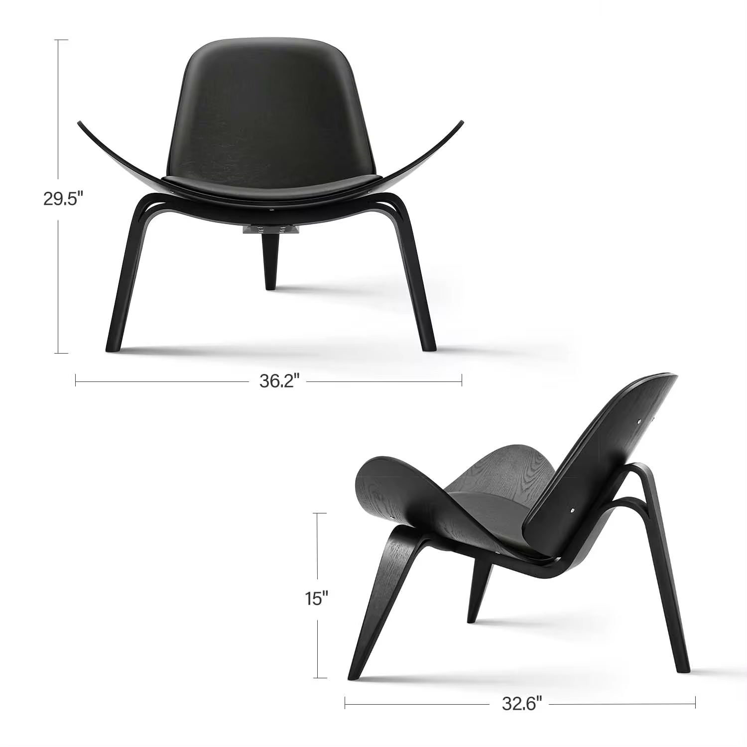 Dimensions of Hans Wegner Style Shell Chair