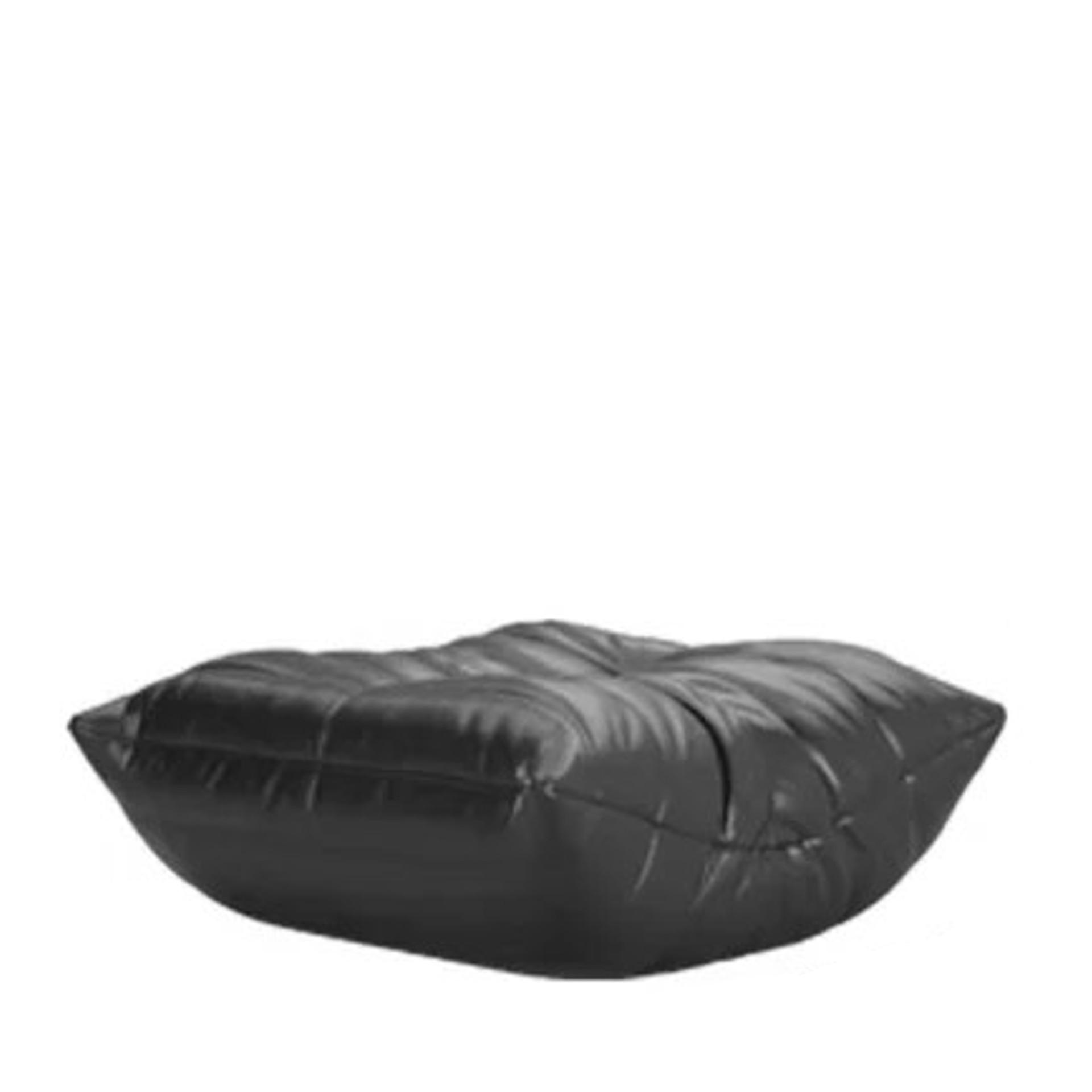 Black Vegan Leather Ottoman, PRO EDITION Black vegan leather ottoman, PRO EDITION, featuring a sleek design and high-quality upholstery, ideal for modern and contemporary interiors.